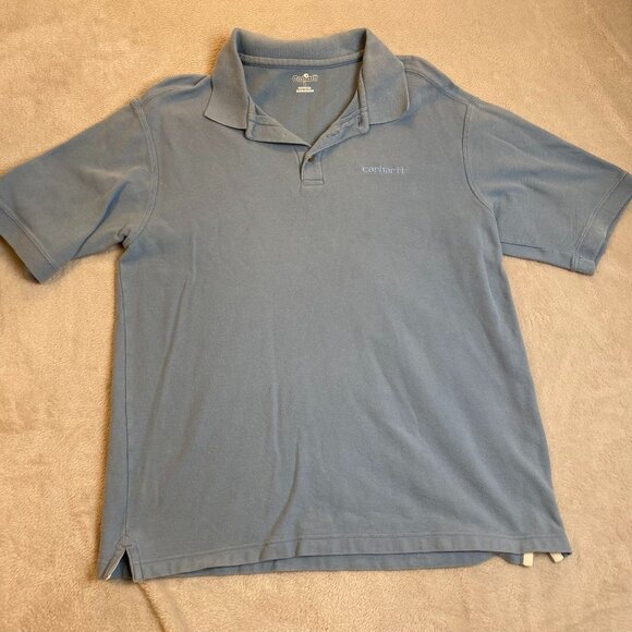 Carhartt Mens Polo Shirt Large Blue 100% Cotton Casual Wear Durable - Picture 11 of 11